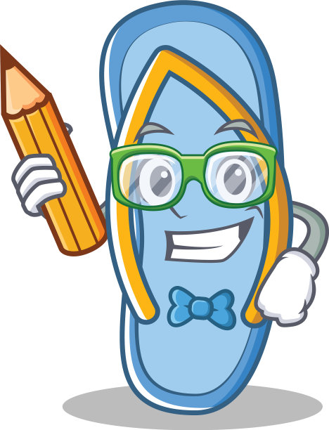 学生人字拖人物卡通图片下载