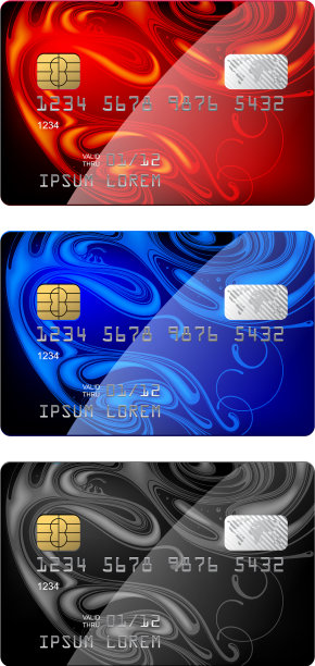 一套不同颜色的信用卡图片下载