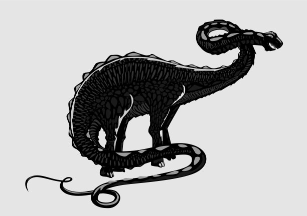 孤立的恐龙迷惑龙剪影图片下载