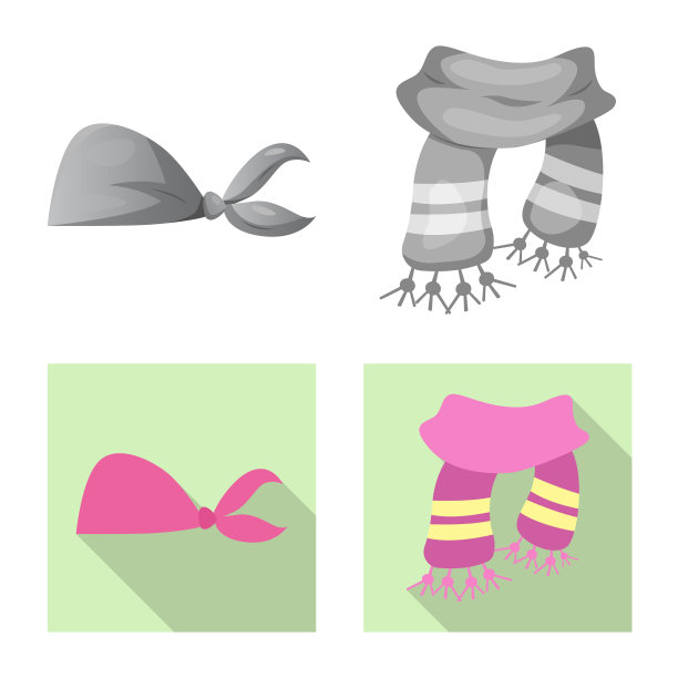 围巾和披肩标志的孤立对象图片下载