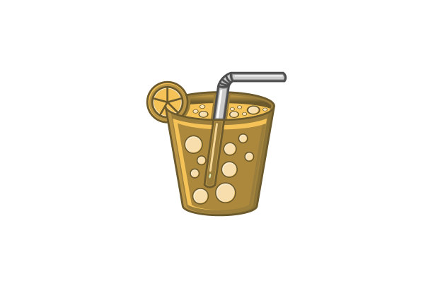 果汁上的玻璃标志设计灵感孤立图片下载