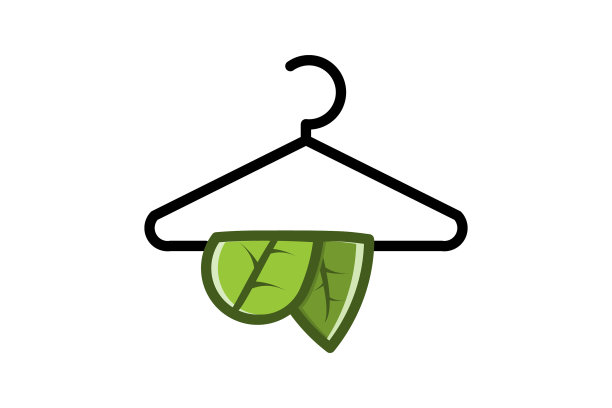 衣架和叶子标志设计灵感孤立图片下载