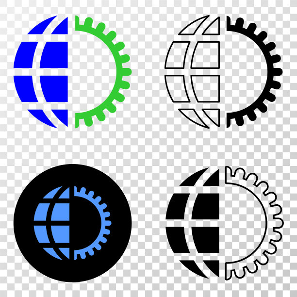 全球服务eps图标与轮廓图片下载