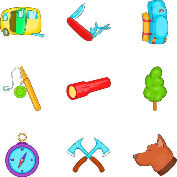 漫步图标设置卡通风格图片下载