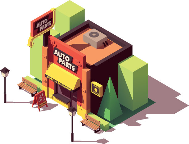 等距汽车配件商店图片下载