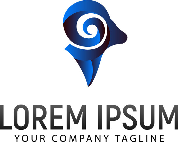 羊头现代标志设计概念模板图片下载