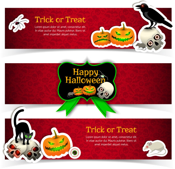 万圣节横横幅套装图片下载