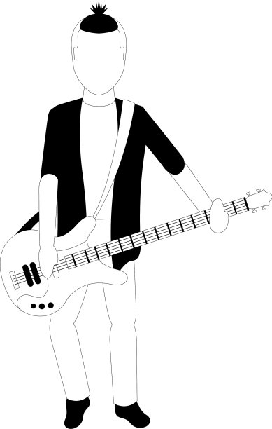 一个男性角色在弹电吉他图片下载