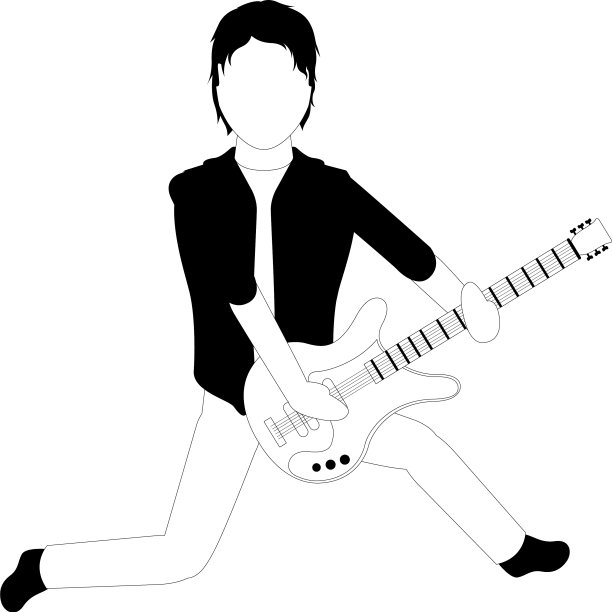 一个男性角色在弹电吉他图片下载