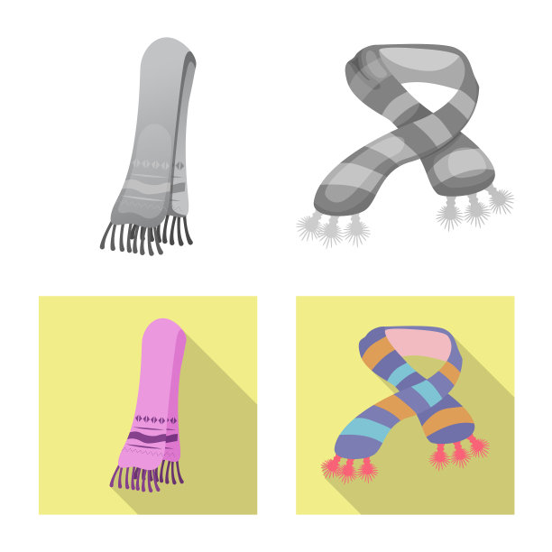 孤立对象的围巾和围巾标志套图片下载