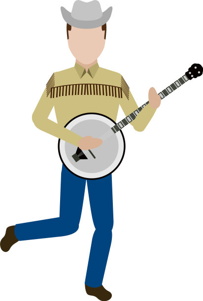 弹奏班卓琴的男性角色图片下载