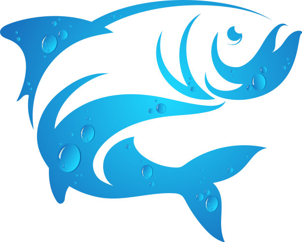 鱼和水滴的剪影图片下载