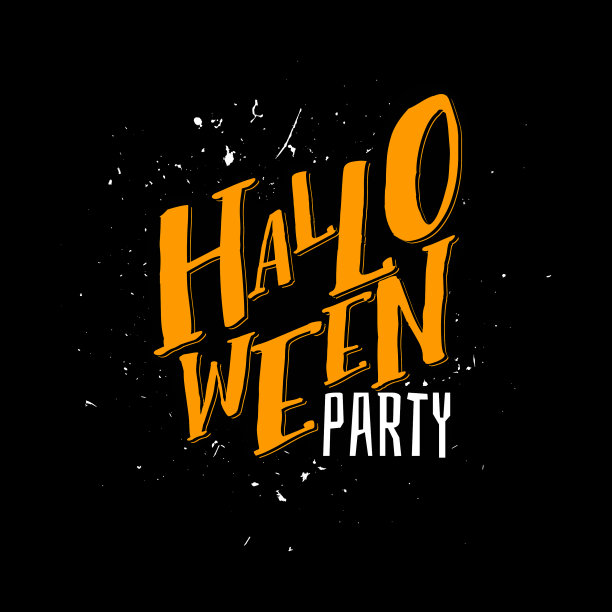 万圣节派对标志文字图片下载