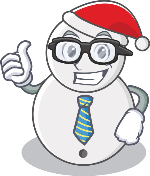 商人雪人卡通人物风格图片下载