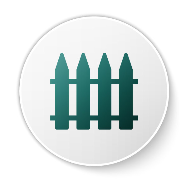 绿色花园栅栏木制图标孤立在白色图片下载