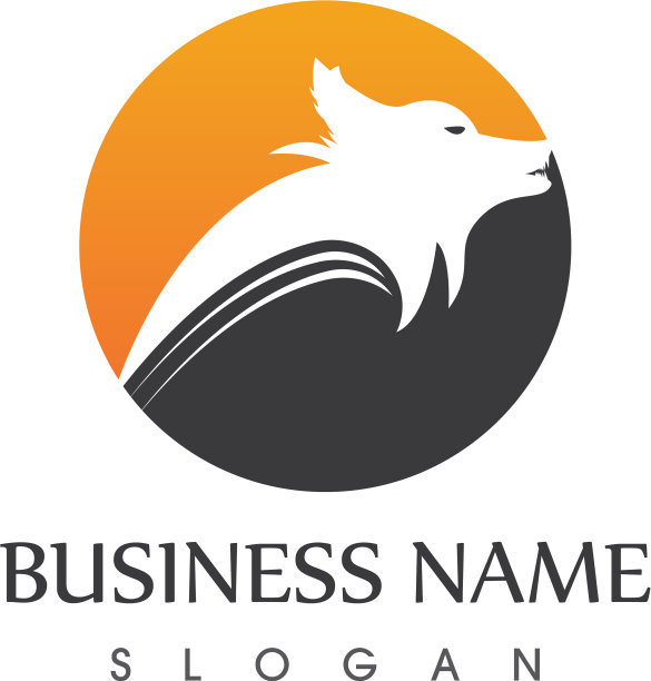 狼头剪影标志设计模板图片下载