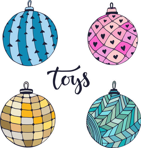 一套圣诞球装饰新年图片下载