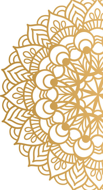 金色的曼荼罗孤立在白色的背景上图片下载