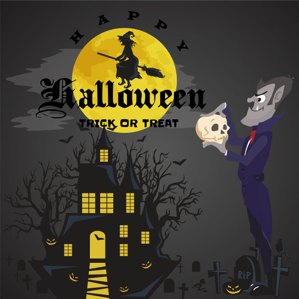 万圣节背景有吸血鬼和他们的图片下载