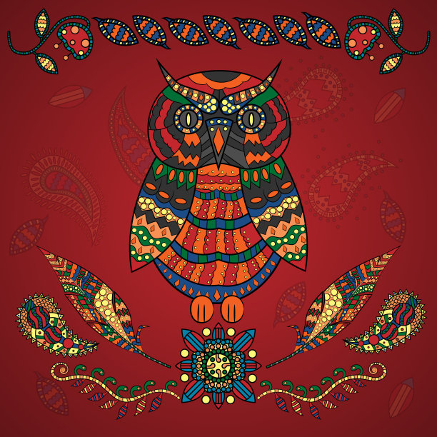 动物和植物装饰物的鸟类和植物图片下载