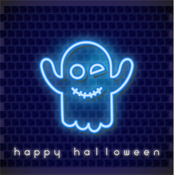 万圣节氖横幅图片下载