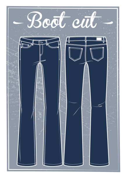 牛仔裤靴型剪裁图片下载