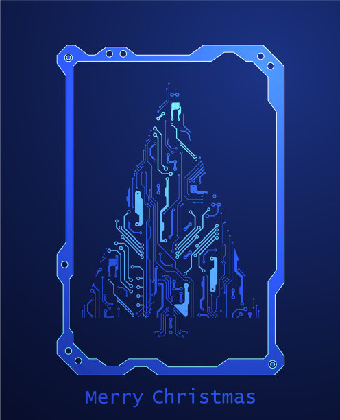 科技圣诞树来自数码电子图片下载