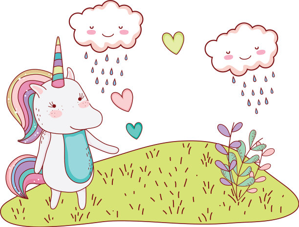 独角兽自然绘画图片下载