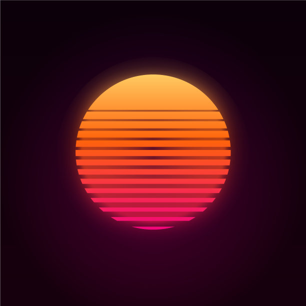 80年代复古的日落图片下载