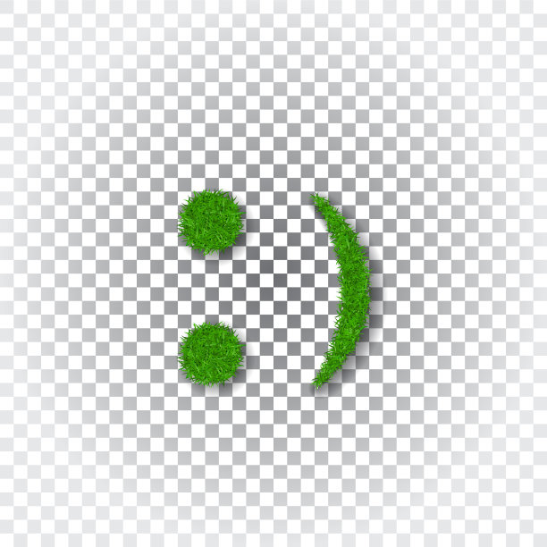 绿草微笑3d微笑草图标孤立图片下载