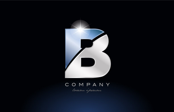 金属蓝色字母b标志公司图标图片下载