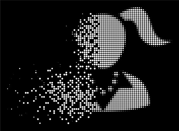 明亮消失的点缀半色调女人图标图片下载