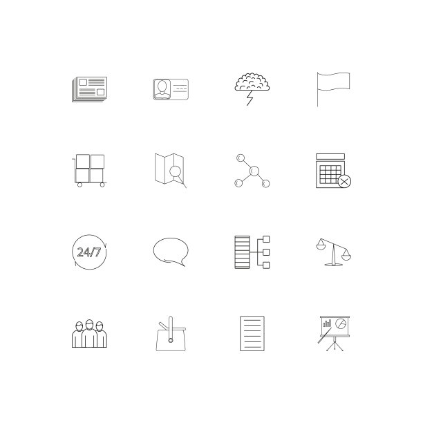 业务简单的线性图标设置概述图标图片下载