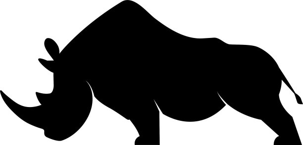 犀牛的剪影图片下载