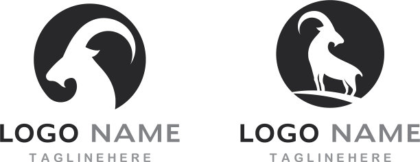 山羊标志模板图片下载