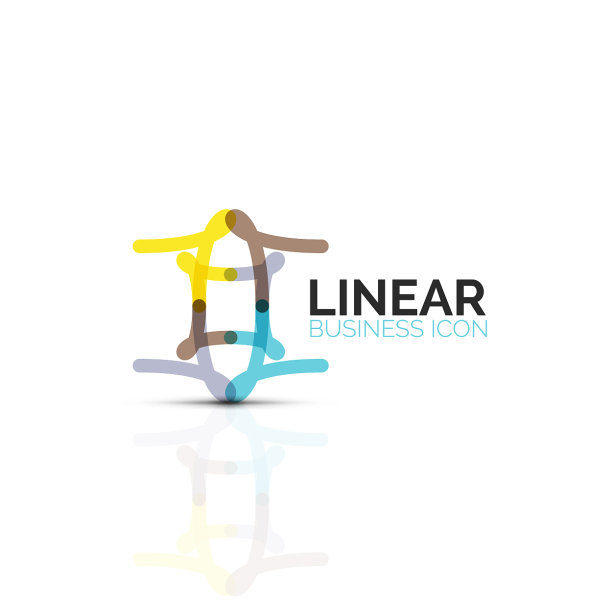 抽象的花朵或星星极简的线性图标图片下载