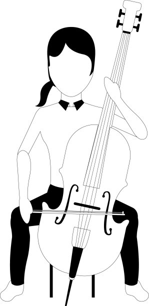 一个拉大提琴的女性角色图片下载