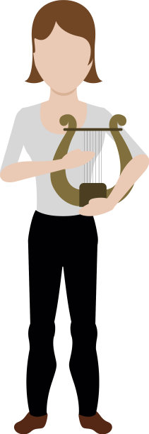 弹奏竖琴的女性角色图片下载