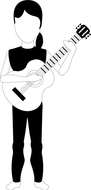 弹吉他的女性角色图片下载