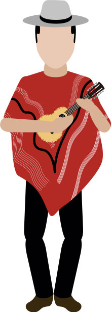 男性角色在弹一把小吉他图片下载