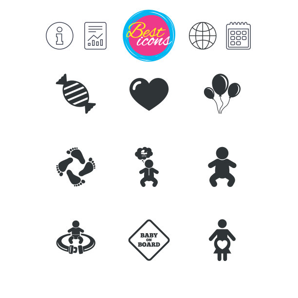 孕产期和婴儿护理图标图片下载