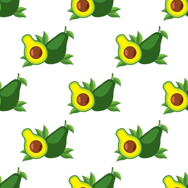 无缝图案与牛油果的形象为图片下载