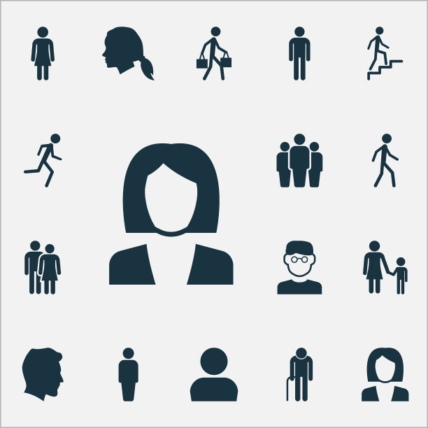 人类图标集合女性图片下载
