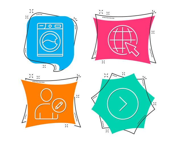 编辑用户互联网和洗衣机图标图片下载