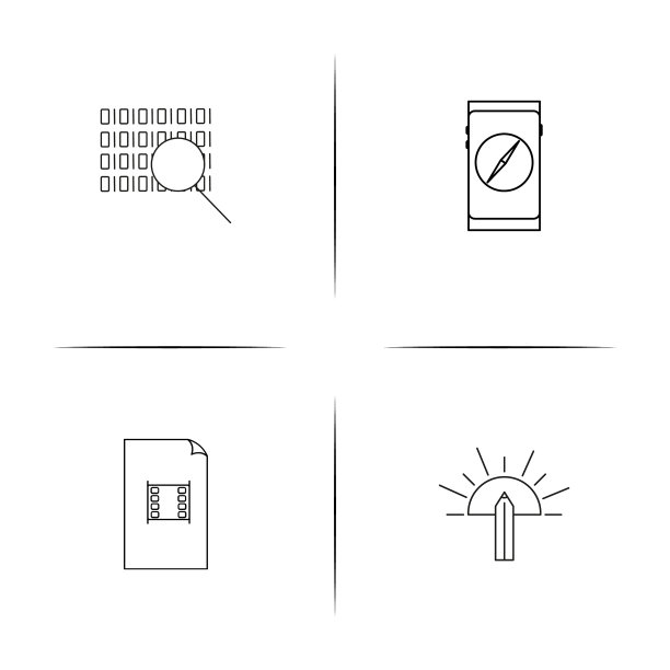 创意过程和设计简单的线性图标图片下载