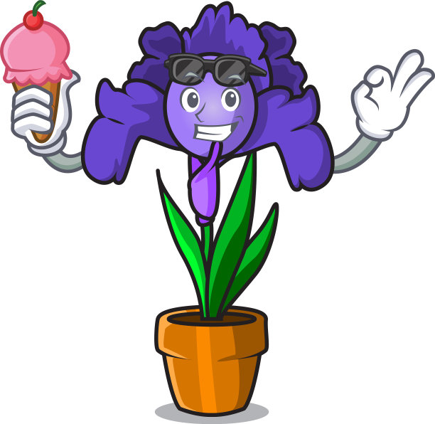 以冰淇淋蝴蝶花为卡通人物图片下载