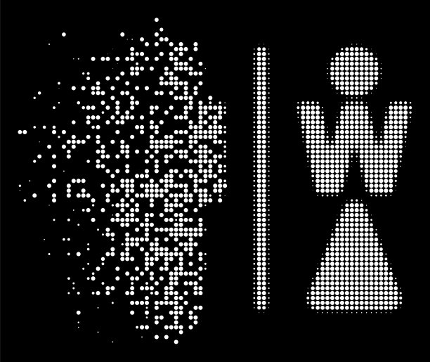 白色粉尘像素半色调wc人图标图片下载