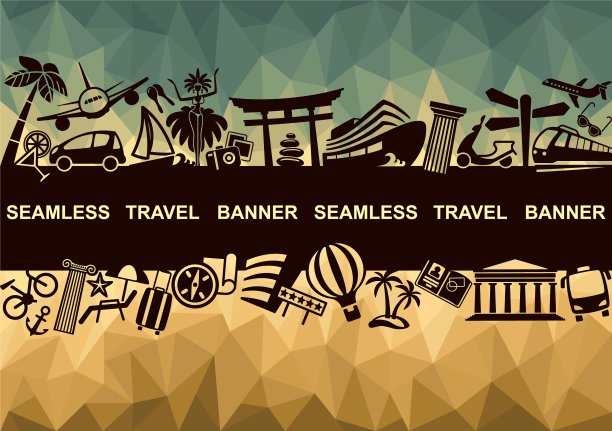 带有旅行标志的横幅图片下载