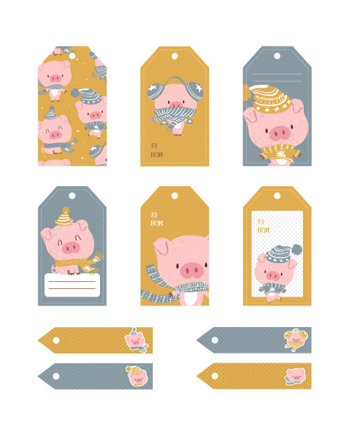 圣诞标签可爱的收集标签与有趣图片下载