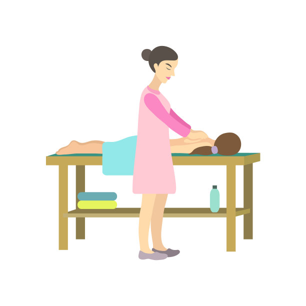 女孩放松在水疗沙龙按摩背部图片下载